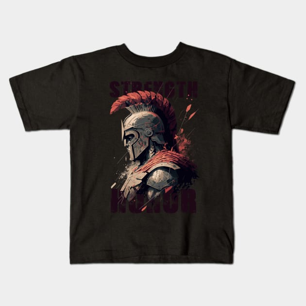 The Legendary Spartan: A Symbol of Strength and Honor Kids T-Shirt by Abili-Tees